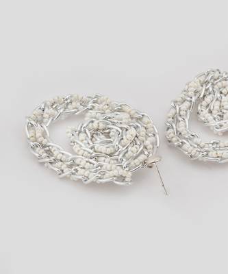 Silver spiral cascade earrings 2
