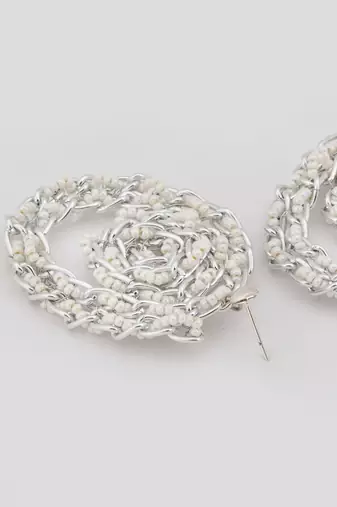 Silver spiral cascade earrings
