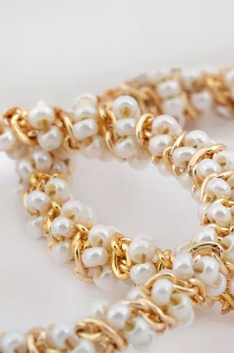 Gold orbit charm earrings