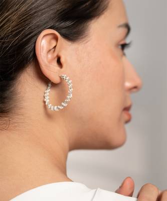 Silver whimsical swirl earrings 1