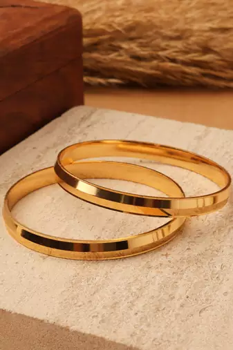 Timeless Elegance Gold-Plated Bangles