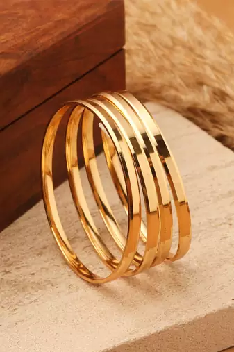 Gold gold plated alloy bangles