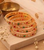 Gold studded jewellery alloy bangles