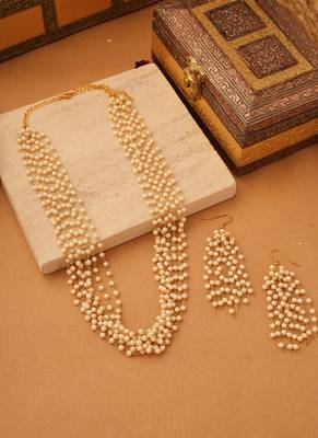 Gold-Plated Multilayer Pearl Necklace Set 1