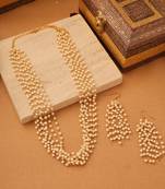 Gold-Plated Multilayer Pearl Necklace Set