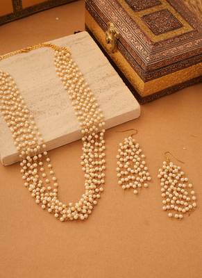 Gold-Plated Multilayer Pearl Necklace Set 2