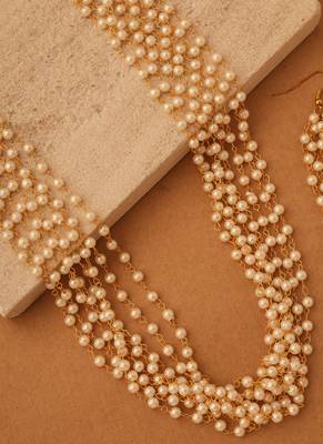 Gold-Plated Multilayer Pearl Necklace Set 4