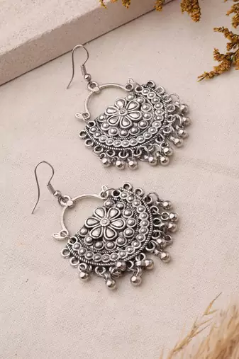 Statement oxidized necklace set with pendant for navratri
