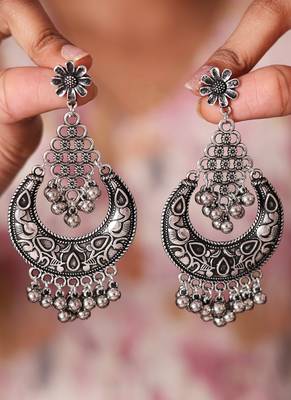 Oxidized earrings with ghungroo for navratri 1