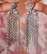 Oxidized Bird Motif Dangler Earrings