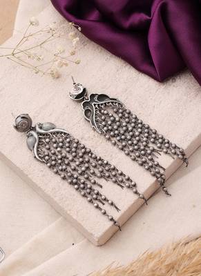 Oxidized Bird Motif Dangler Earrings 4