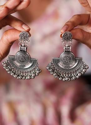 Oxidised chandbali earrings 1