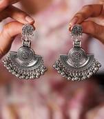 Oxidised chandbali earrings