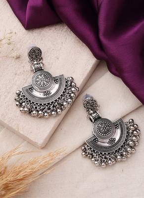 Oxidised chandbali earrings 2