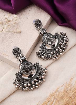 Oxidised chandbali earrings 3