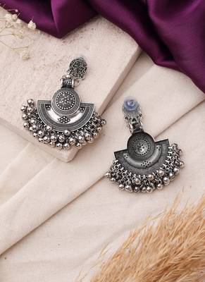 Oxidised chandbali earrings 4