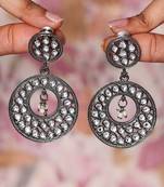 Silver studded jewellery alloy earrings