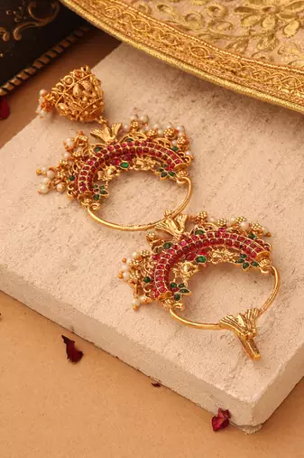 Gold studded jewellery alloy hair accessories