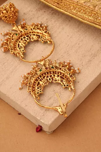 Gold studded jewellery alloy hair accessories