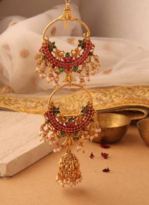 Gold studded jewellery alloy hair accessories 4