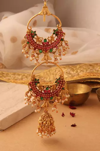 Gold studded jewellery alloy hair accessories