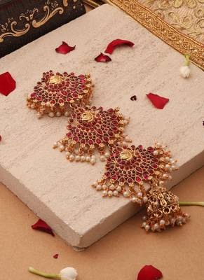 Gold studded jewellery alloy hair accessories 1