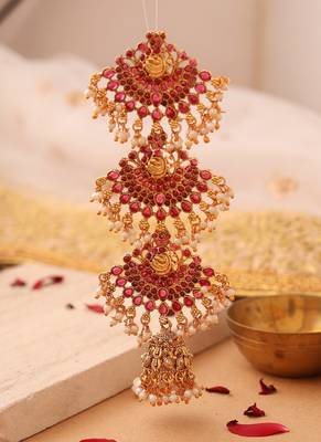 Gold studded jewellery alloy hair accessories 2