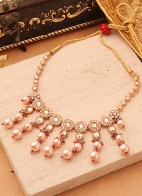 Golden Aura Circle Jhumki Necklace Set 4