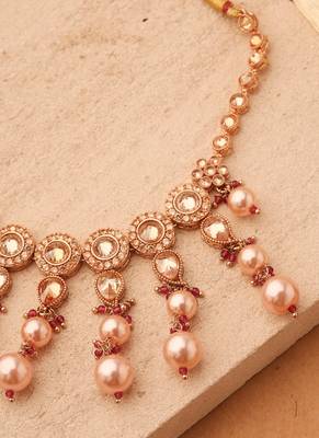 Golden Aura Circle Jhumki Necklace Set 5
