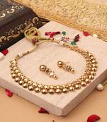 Golden Clove Charm Necklace & Earring Set