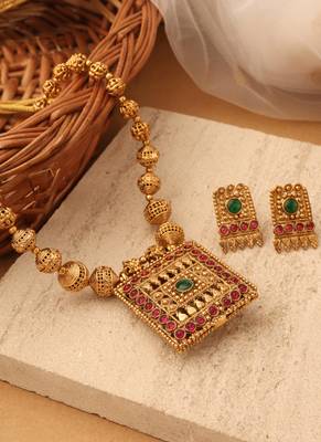 Eternal Grace Gold Plated Reversible Necklace Set 1