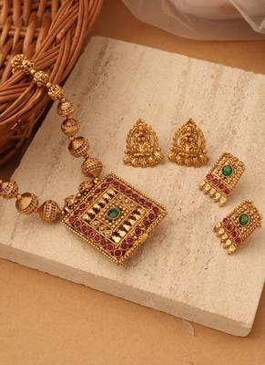 Eternal Grace Gold Plated Reversible Necklace Set 5
