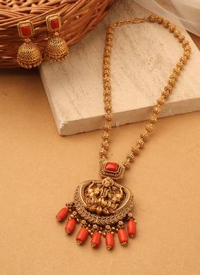 Lotus Blessings Lakshmi Necklace Set 1
