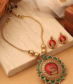 Sunlit Lakshmi Ruby Necklace Set"