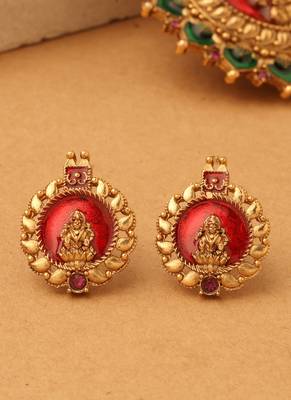 Sunlit Lakshmi Ruby Necklace Set" 2