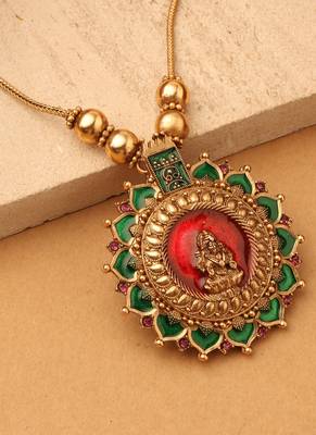 Sunlit Lakshmi Ruby Necklace Set" 3