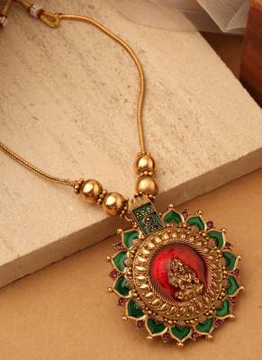 Sunlit Lakshmi Ruby Necklace Set" 4