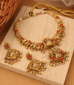 Floral Lakshmi Blossom Necklace Set"