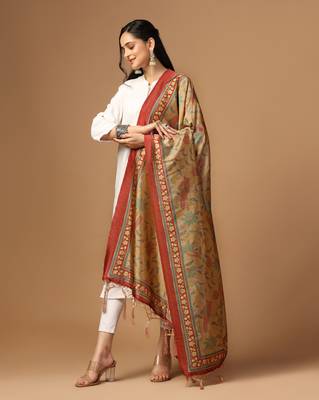 Digital print assam silk dupatta for women and girls to wear on gown chaniya choli kurti etc 3