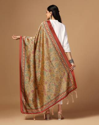 Digital print assam silk dupatta for women and girls to wear on gown chaniya choli kurti etc 4