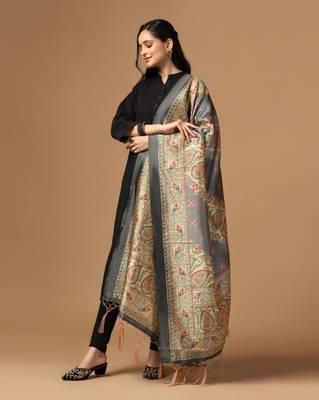Digital print assam silk dupatta for women and girls to wear on gown chaniya choli kurti etc 2