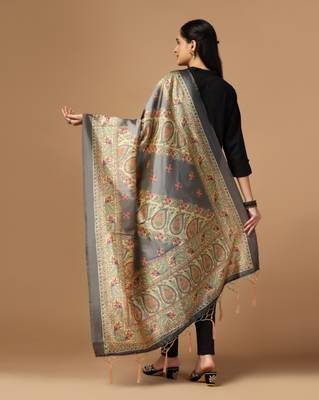 Digital print assam silk dupatta for women and girls to wear on gown chaniya choli kurti etc 3
