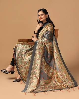 Digital print assam silk dupatta for women and girls to wear on gown chaniya choli kurti etc 4
