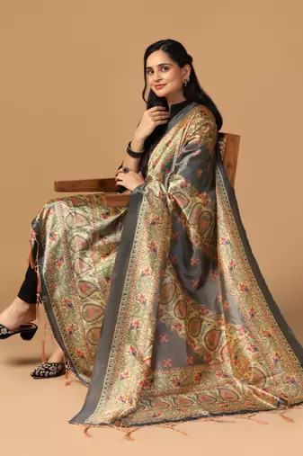 Digital print assam silk dupatta for women and girls to wear on gown chaniya choli kurti etc