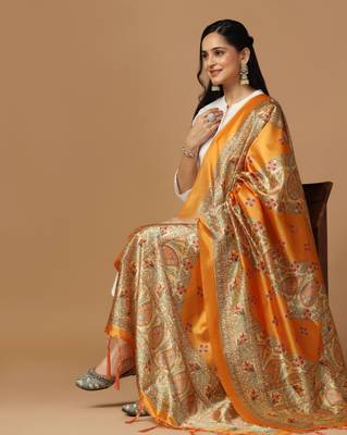 Digital print assam silk dupatta for women and girls to wear on gown chaniya choli kurti etc 5