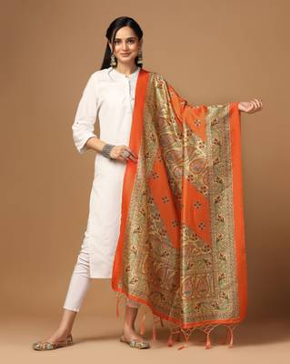 Digital print assam silk dupatta for women and girls to wear on gown chaniya choli kurti etc 1