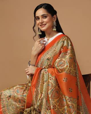 Digital print assam silk dupatta for women and girls to wear on gown chaniya choli kurti etc 4