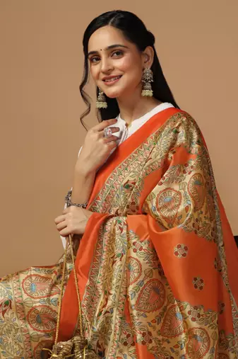 Digital print assam silk dupatta for women and girls to wear on gown chaniya choli kurti etc