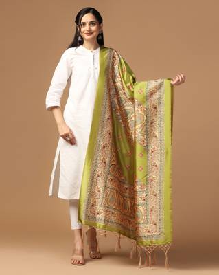 Digital print assam silk dupatta for women and girls to wear on gown chaniya choli kurti etc 1