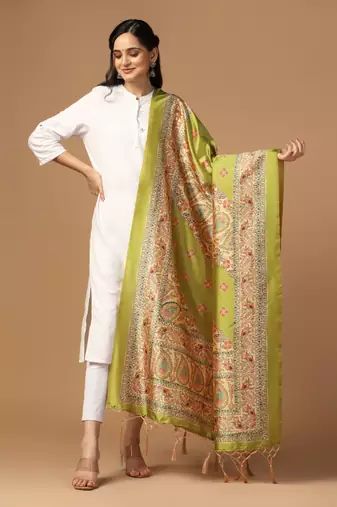 Digital print assam silk dupatta for women and girls to wear on gown chaniya choli kurti etc